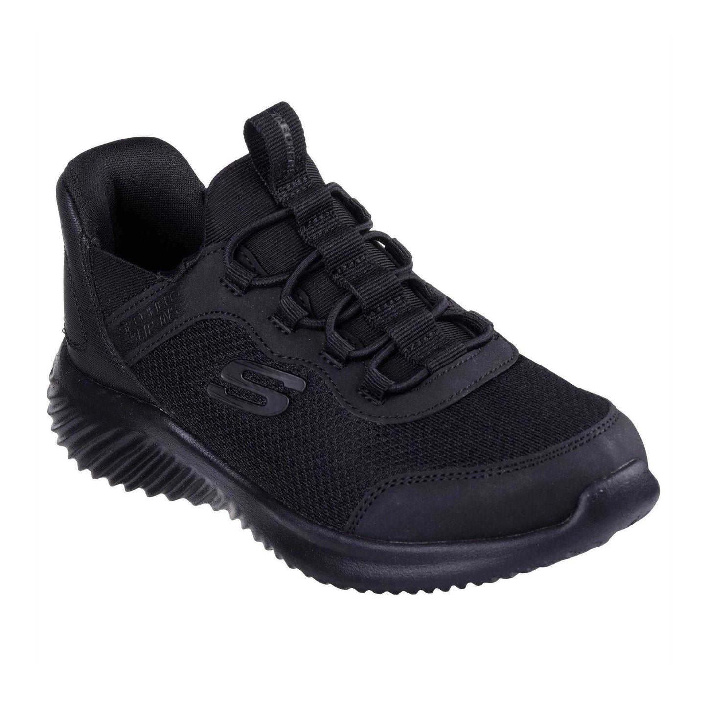 Triple Black - Pack Shot - Skechers Childrens-Kids Bounder Slip-In Trainers