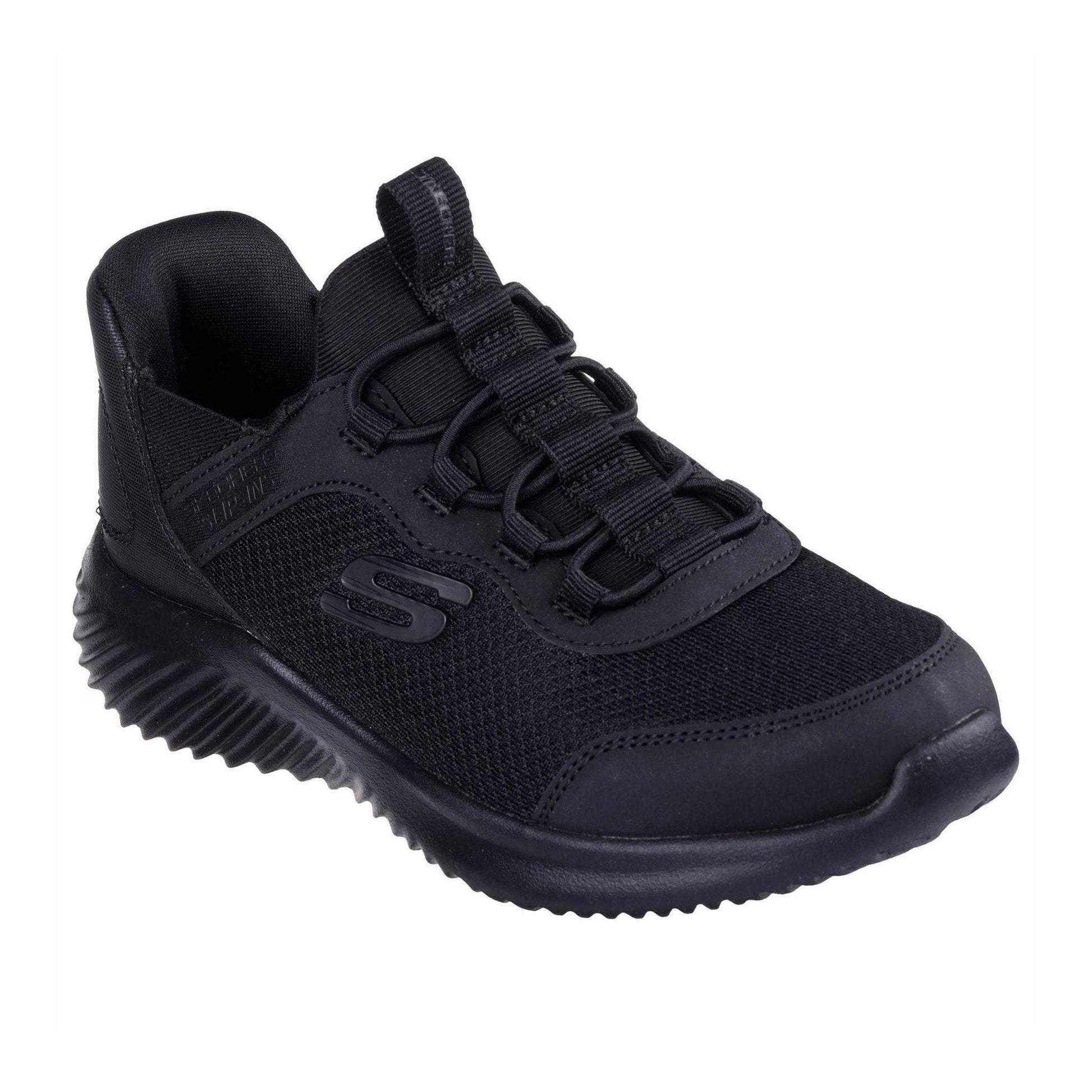 Triple Black - Pack Shot - Skechers Childrens-Kids Bounder Slip-In Trainers