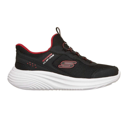 Black-Red - Front - Skechers Childrens-Kids Bounder Slip-In Trainers