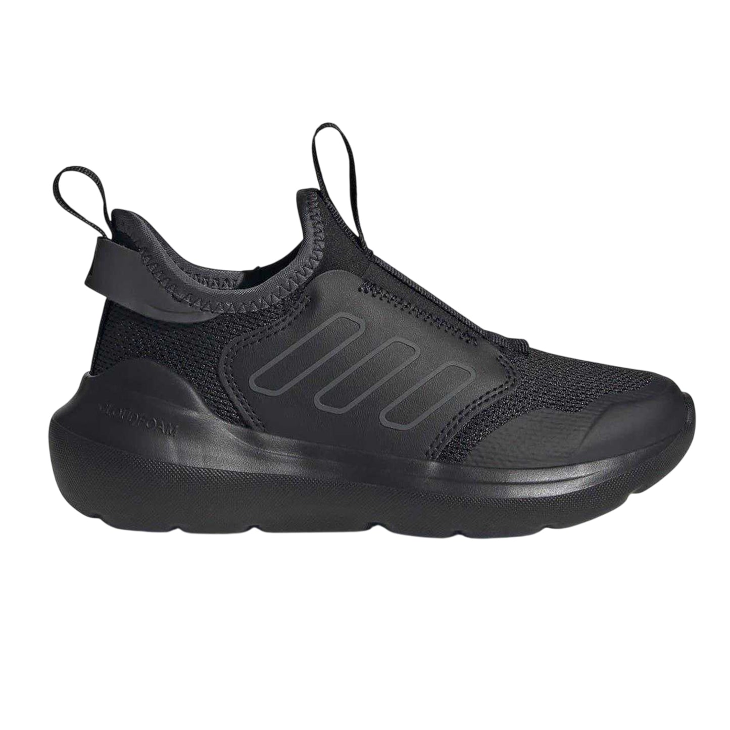 Triple Black - Front - Adidas Childrens-Kids Tensaur 3 Stripes Trainers