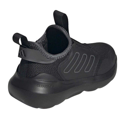 Triple Black - Back - Adidas Childrens-Kids Tensaur 3 Stripes Trainers