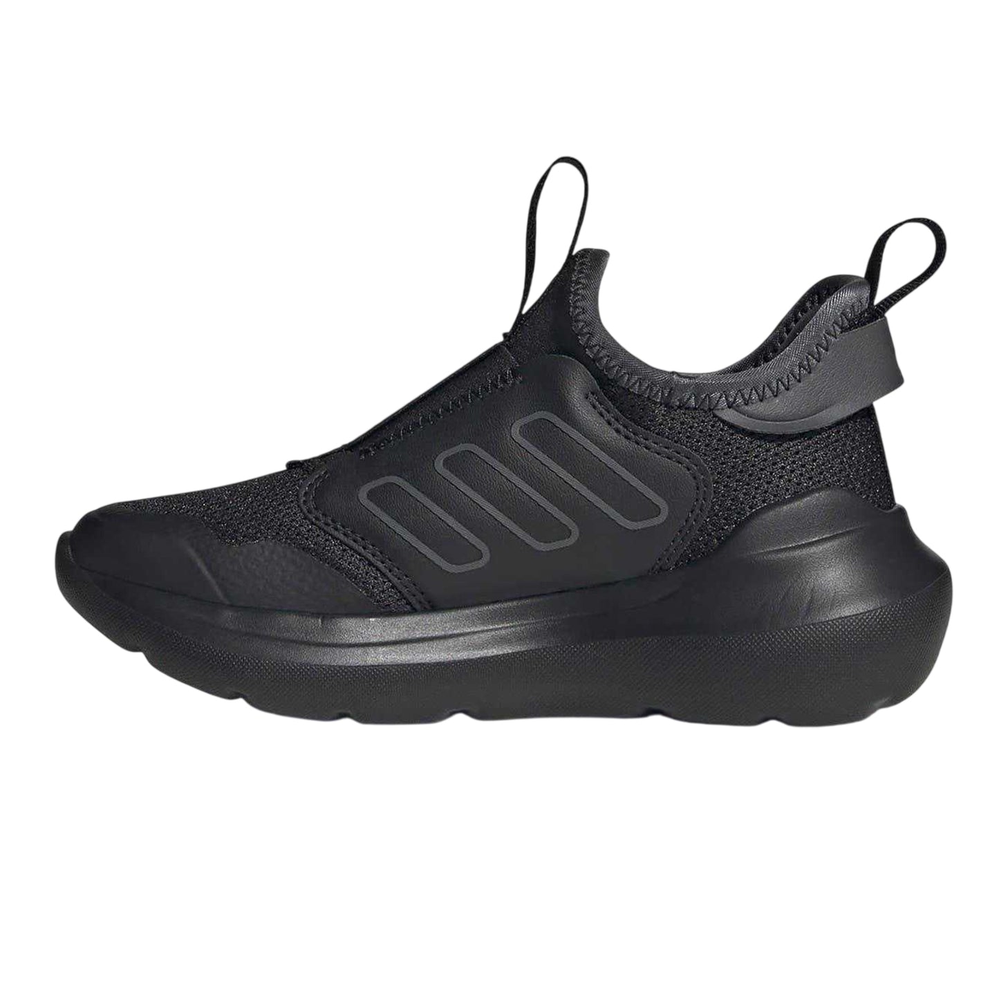 Triple Black - Side - Adidas Childrens-Kids Tensaur 3 Stripes Trainers