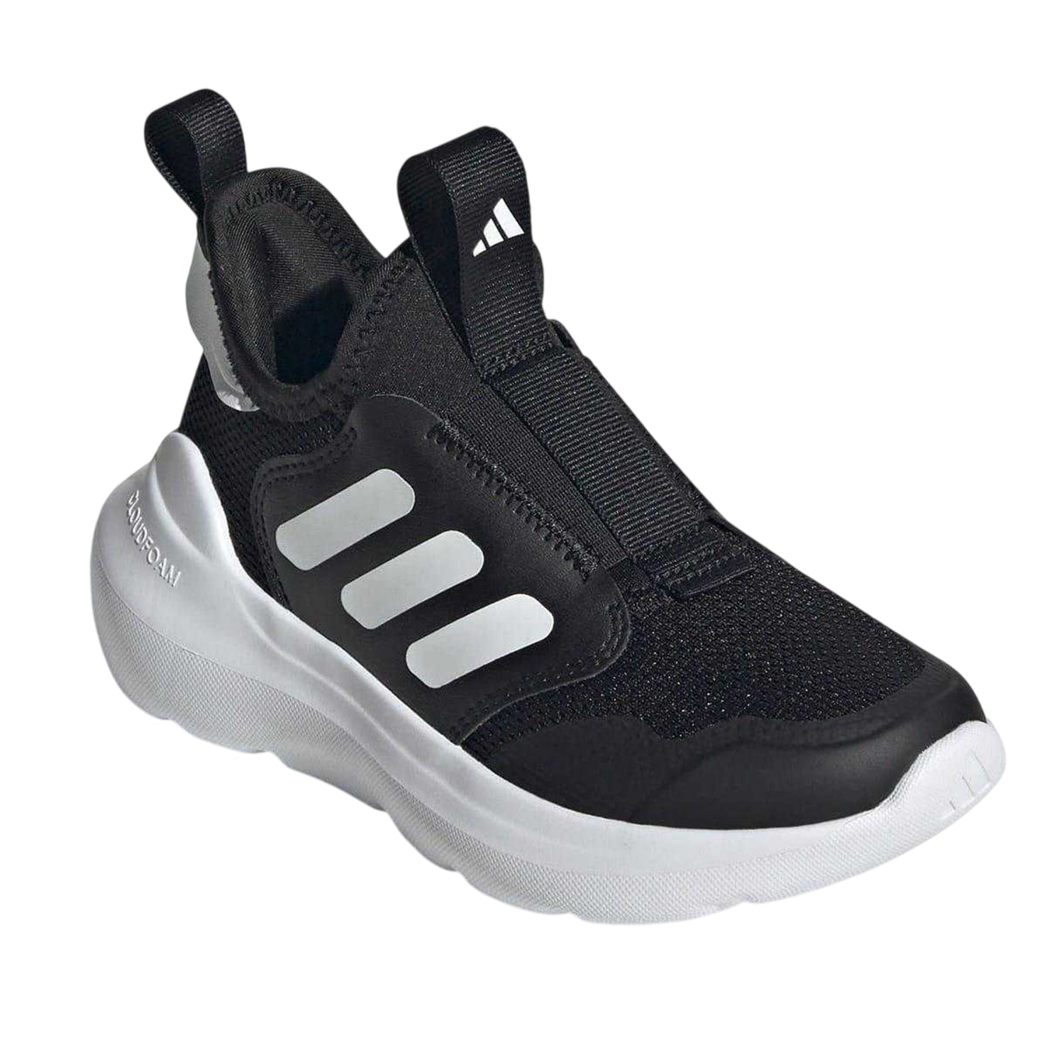 Black-White - Pack Shot - Adidas Childrens-Kids Tensaur 3 Stripes Trainers