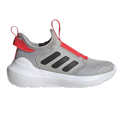 Grey-Red - Front - Adidas Childrens-Kids Tensaur 3 Stripes Trainers