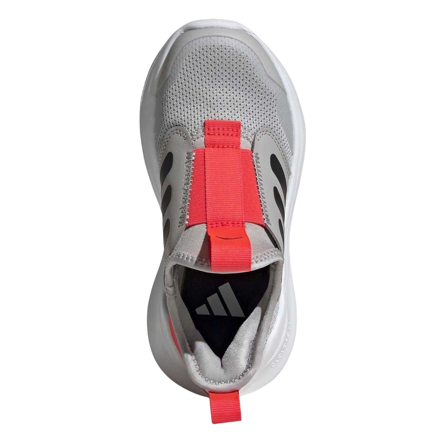 Grey-Red - Pack Shot - Adidas Childrens-Kids Tensaur 3 Stripes Trainers