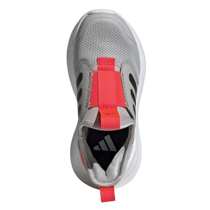 Grey-Red - Pack Shot - Adidas Childrens-Kids Tensaur 3 Stripes Trainers