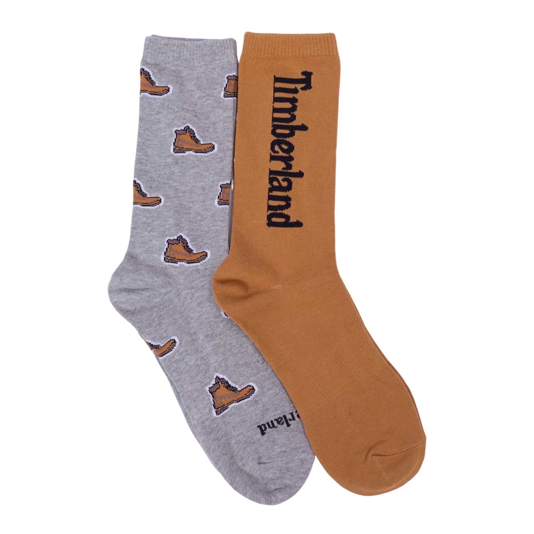 Medium Grey - Front - Timberland Mens Printed Boot Socks (Pack of 2)