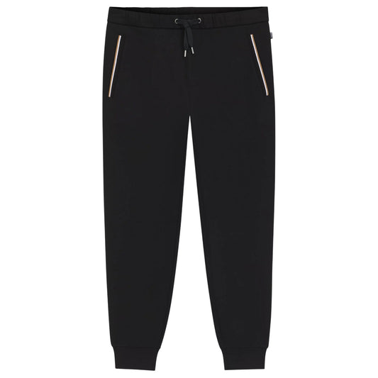 Dark Blue - Front - Boss Mens Contrast Detail Tapered Jogging Bottoms