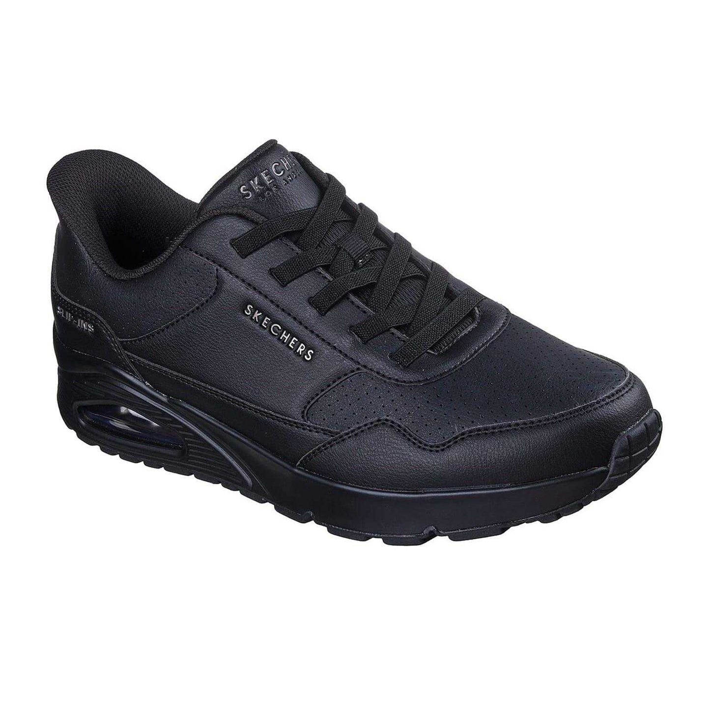 Black - Side - Skechers Mens Uno Banksia Trainers