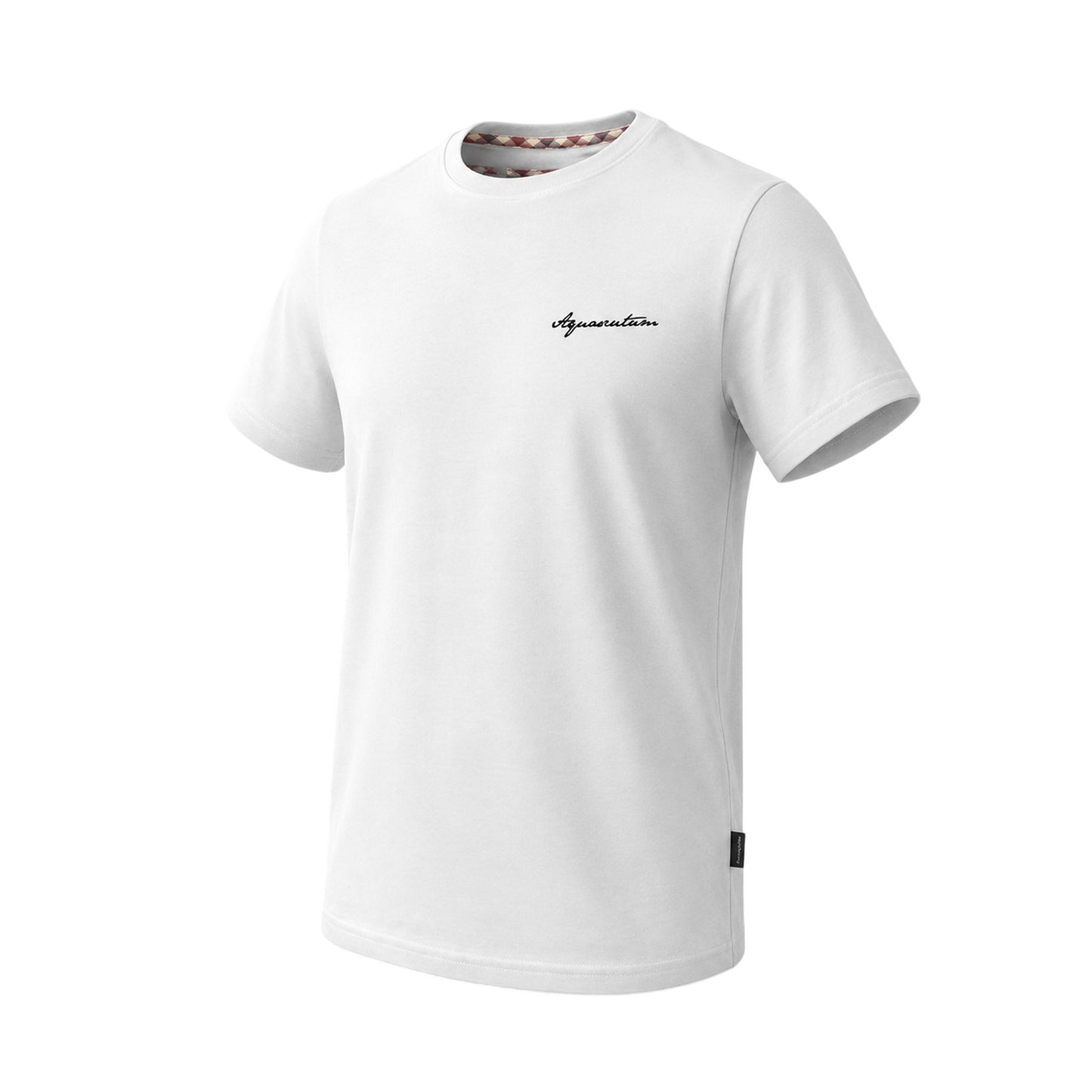 White - Side - Aquascutum Mens Cotton Short-Sleeved T-Shirt