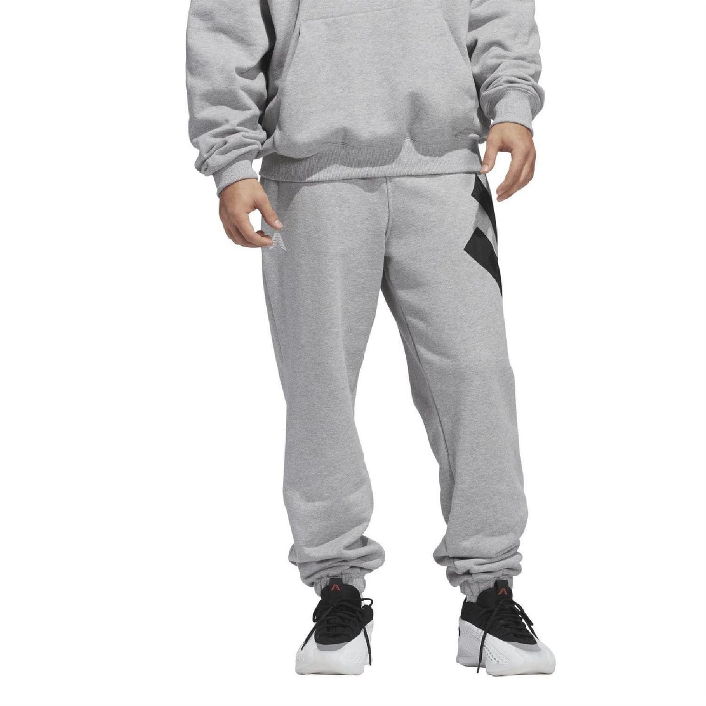 Grey - Front - Adidas Mens Anthony Edwards Tracksuit Bottoms