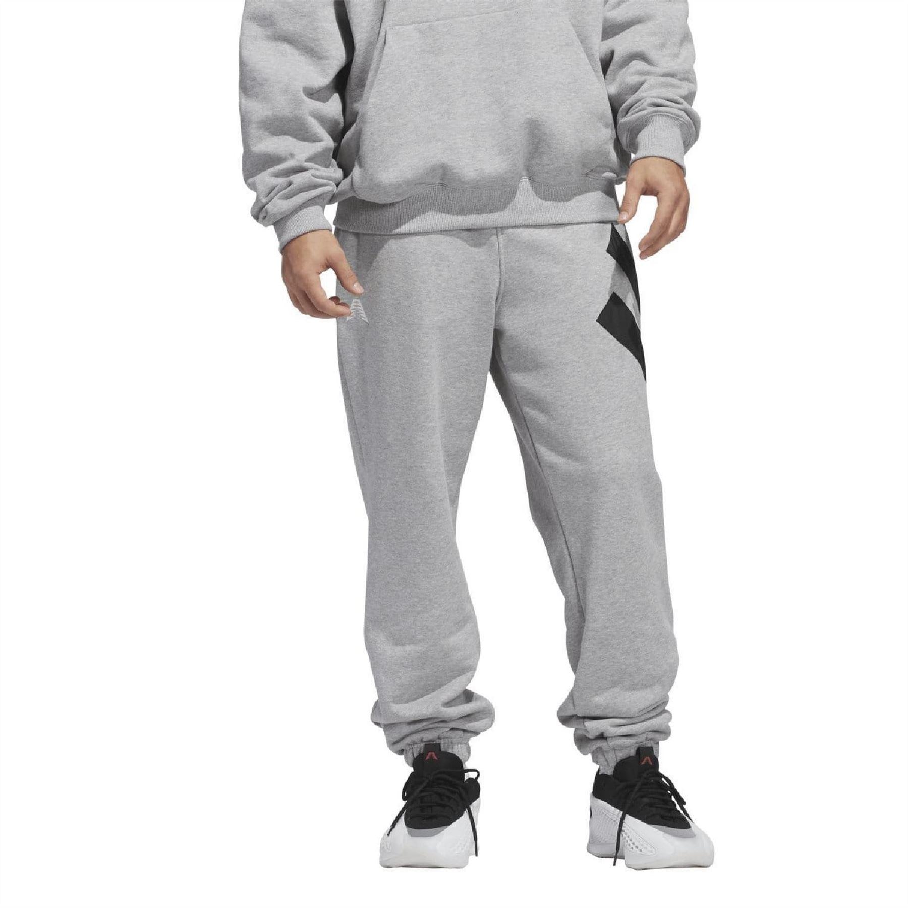 Grey - Front - Adidas Mens Anthony Edwards Tracksuit Bottoms