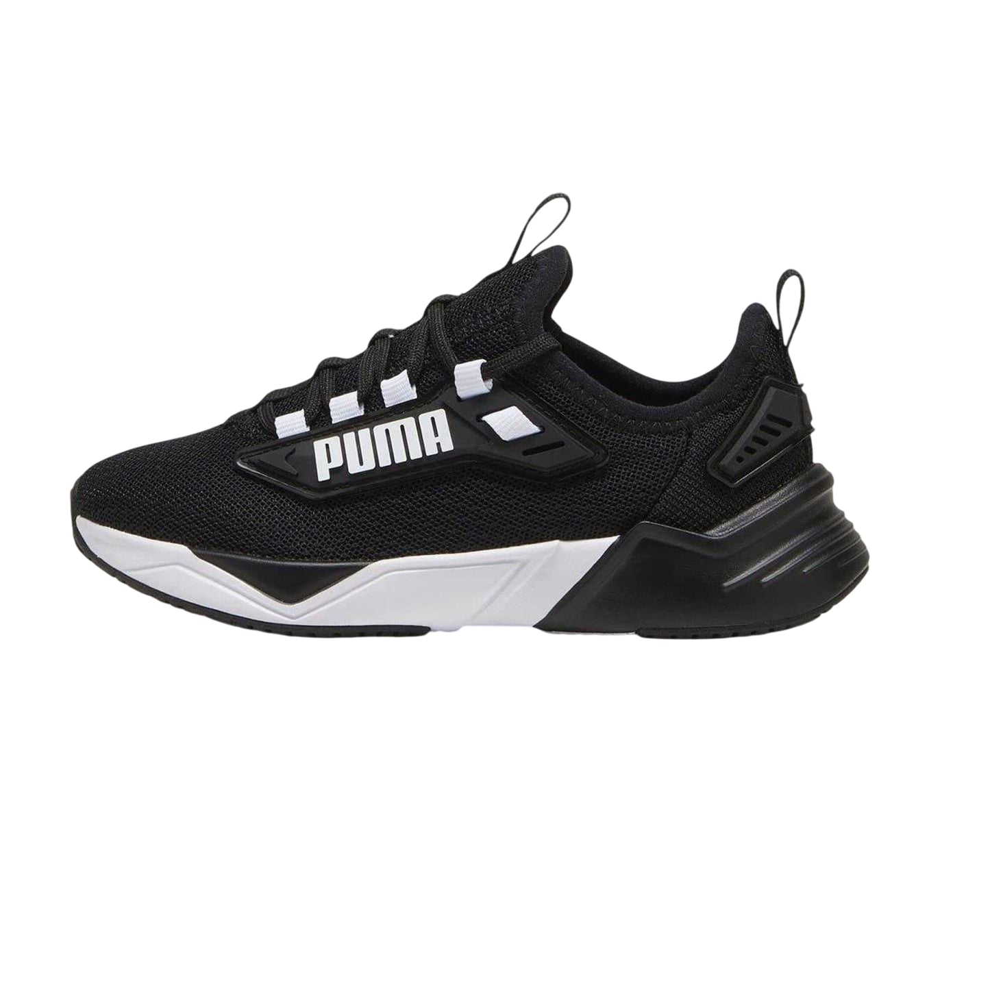 Black-White - Back - Puma Childrens-Kids Mesh Running Trainers