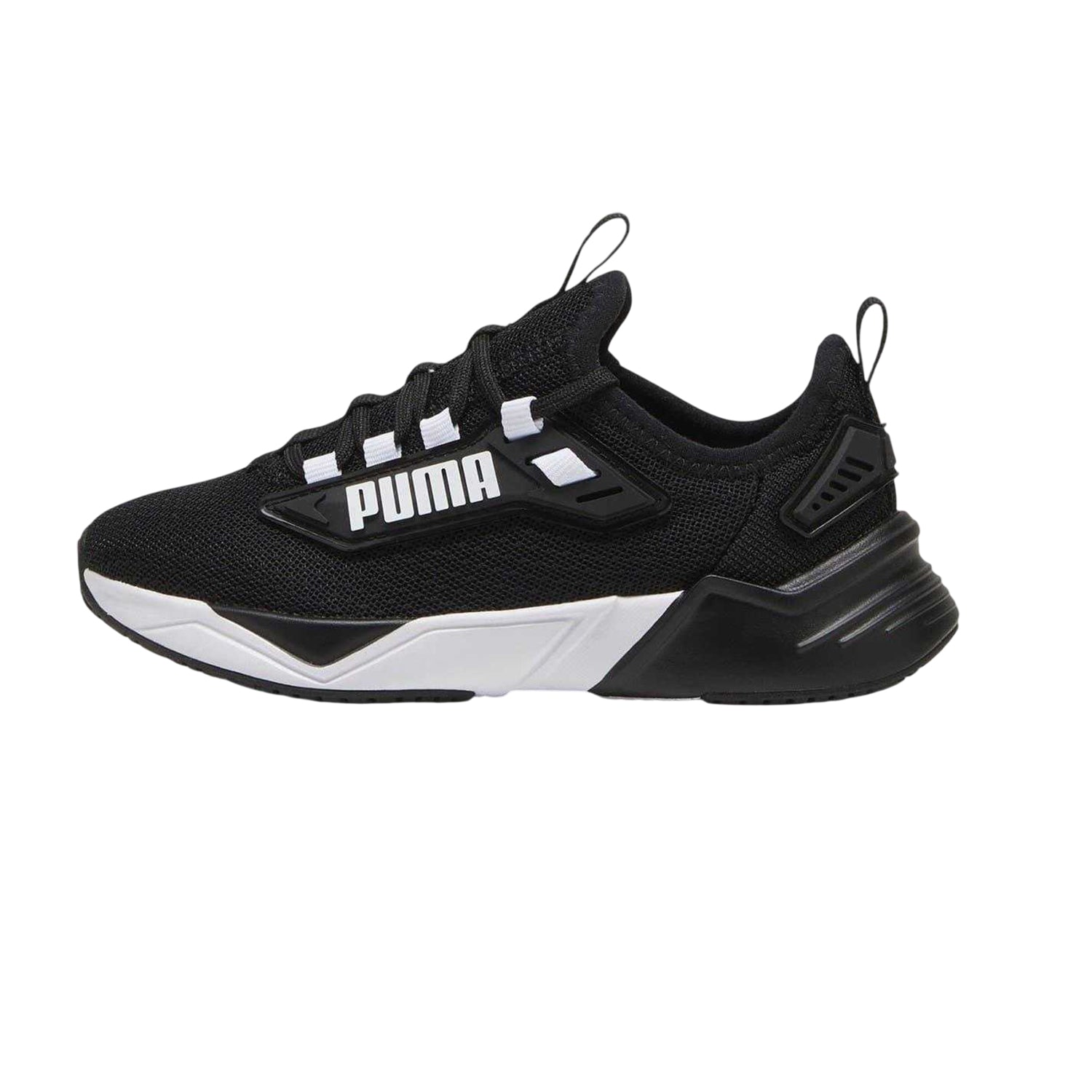 Black-White - Back - Puma Childrens-Kids Mesh Running Trainers