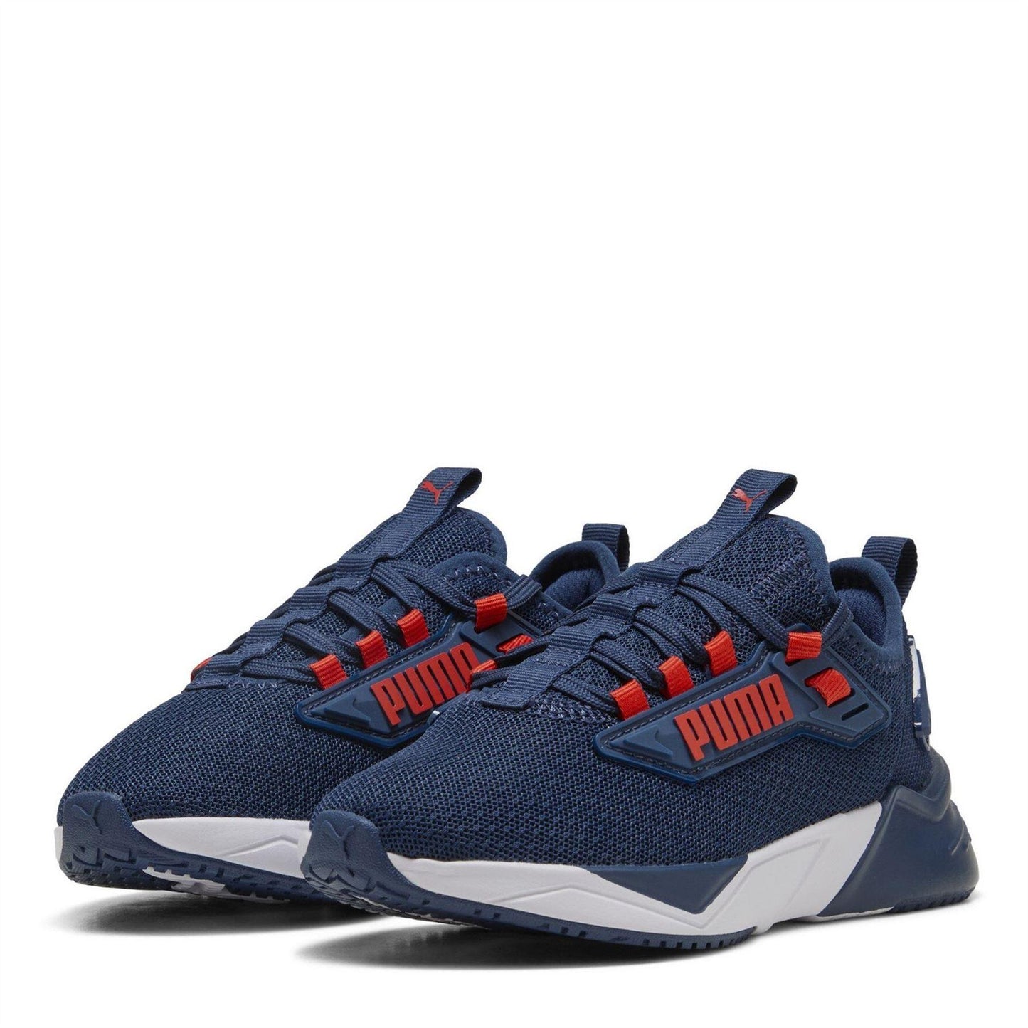 Navy-Red - Front - Puma Childrens-Kids Mesh Running Trainers