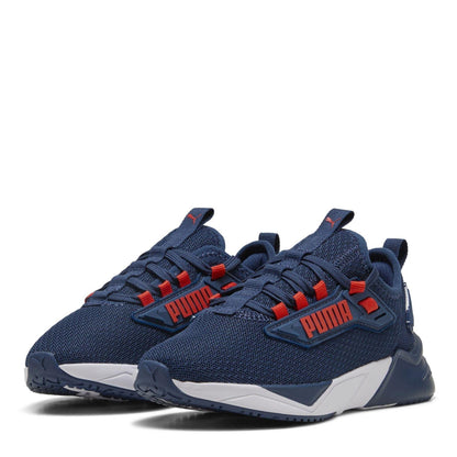 Navy-Red - Front - Puma Childrens-Kids Mesh Running Trainers