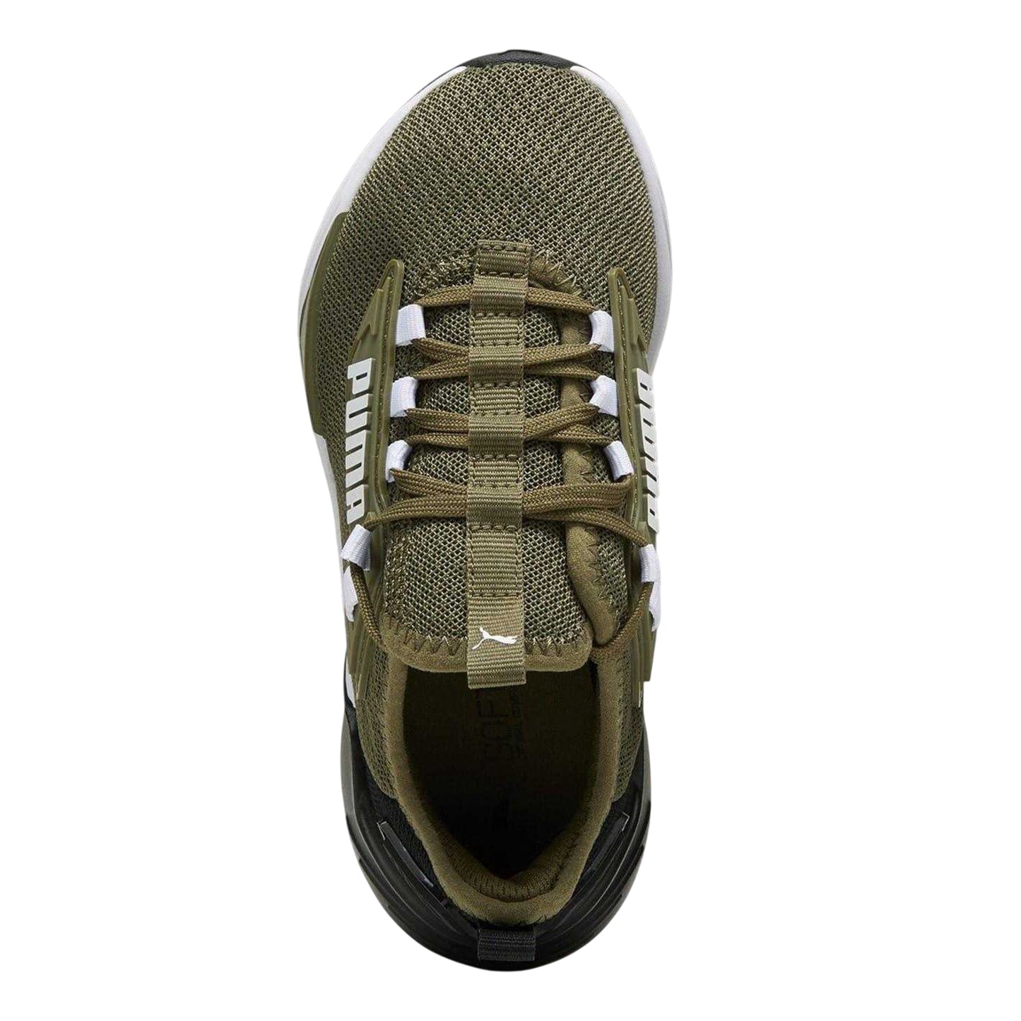 Green-Black - Side - Puma Childrens-Kids Mesh Running Trainers
