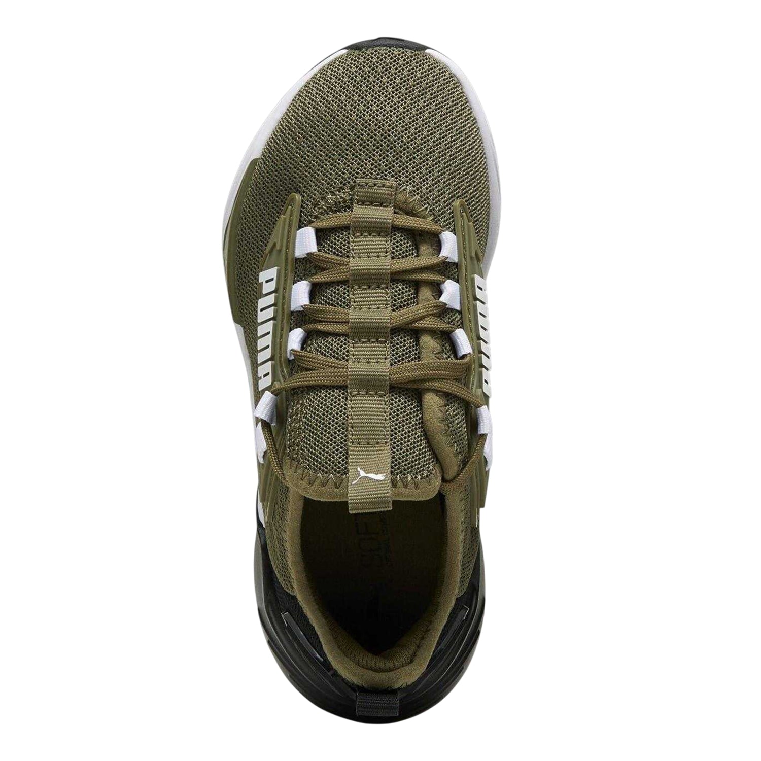 Green-Black - Side - Puma Childrens-Kids Mesh Running Trainers