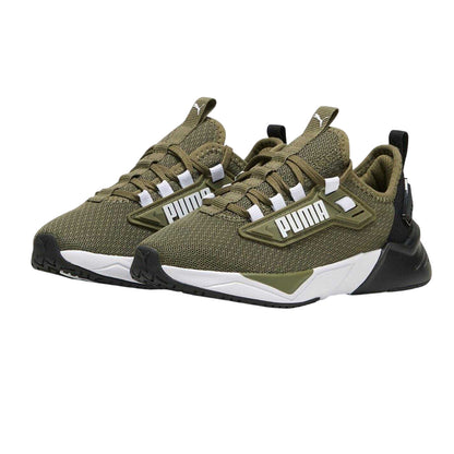 Green-Black - Pack Shot - Puma Childrens-Kids Mesh Running Trainers
