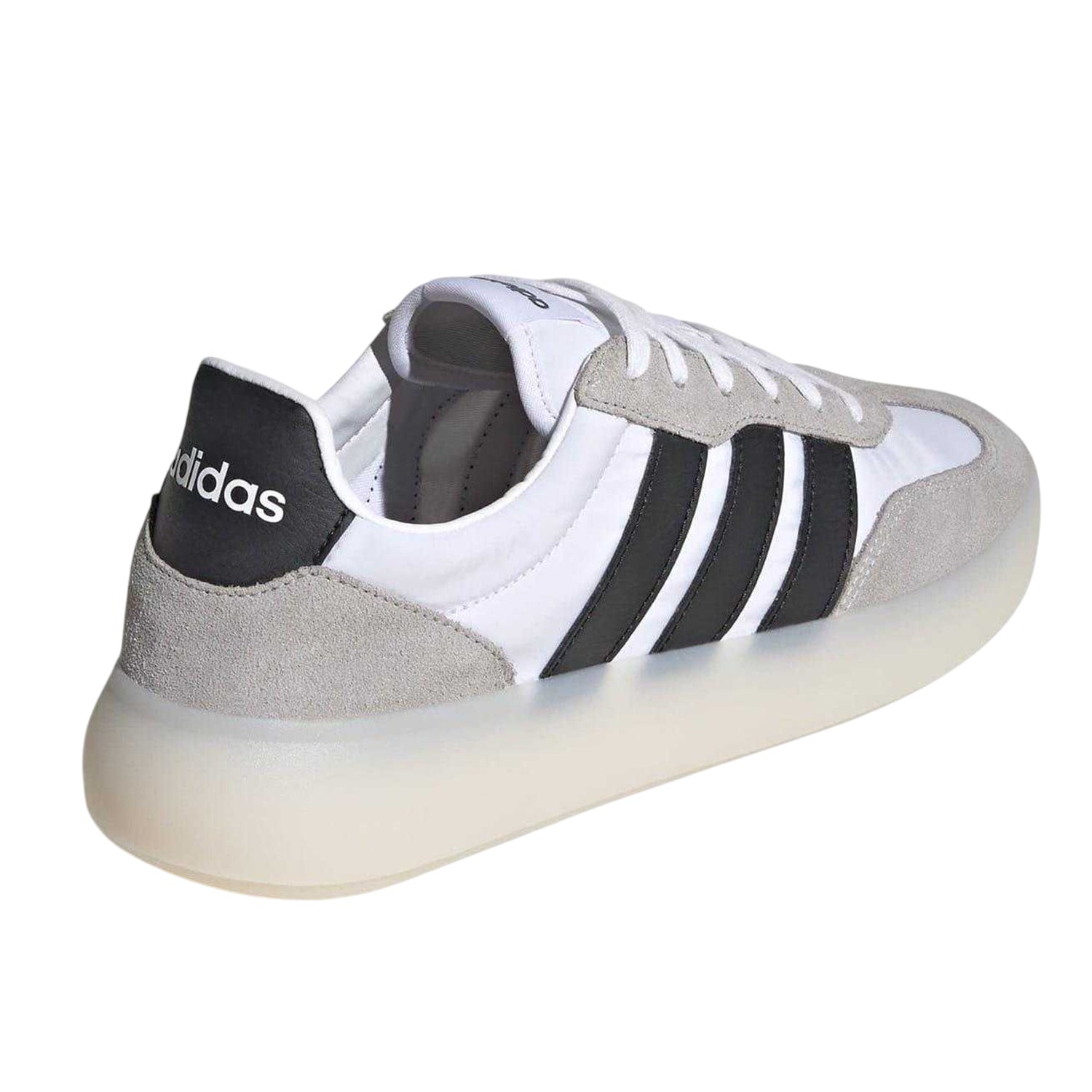 White-Black-Dark Grey - Back - Adidas Mens Barreda Decode Suede Trainers