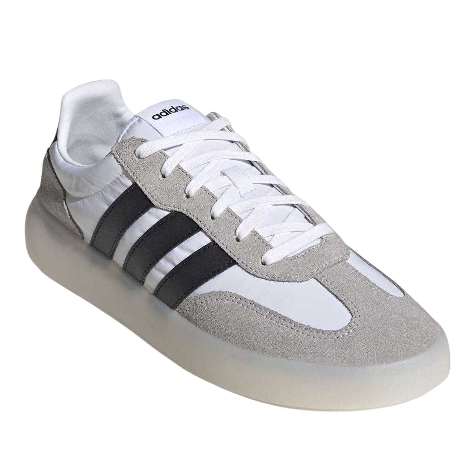 White-Black-Dark Grey - Pack Shot - Adidas Mens Barreda Decode Suede Trainers