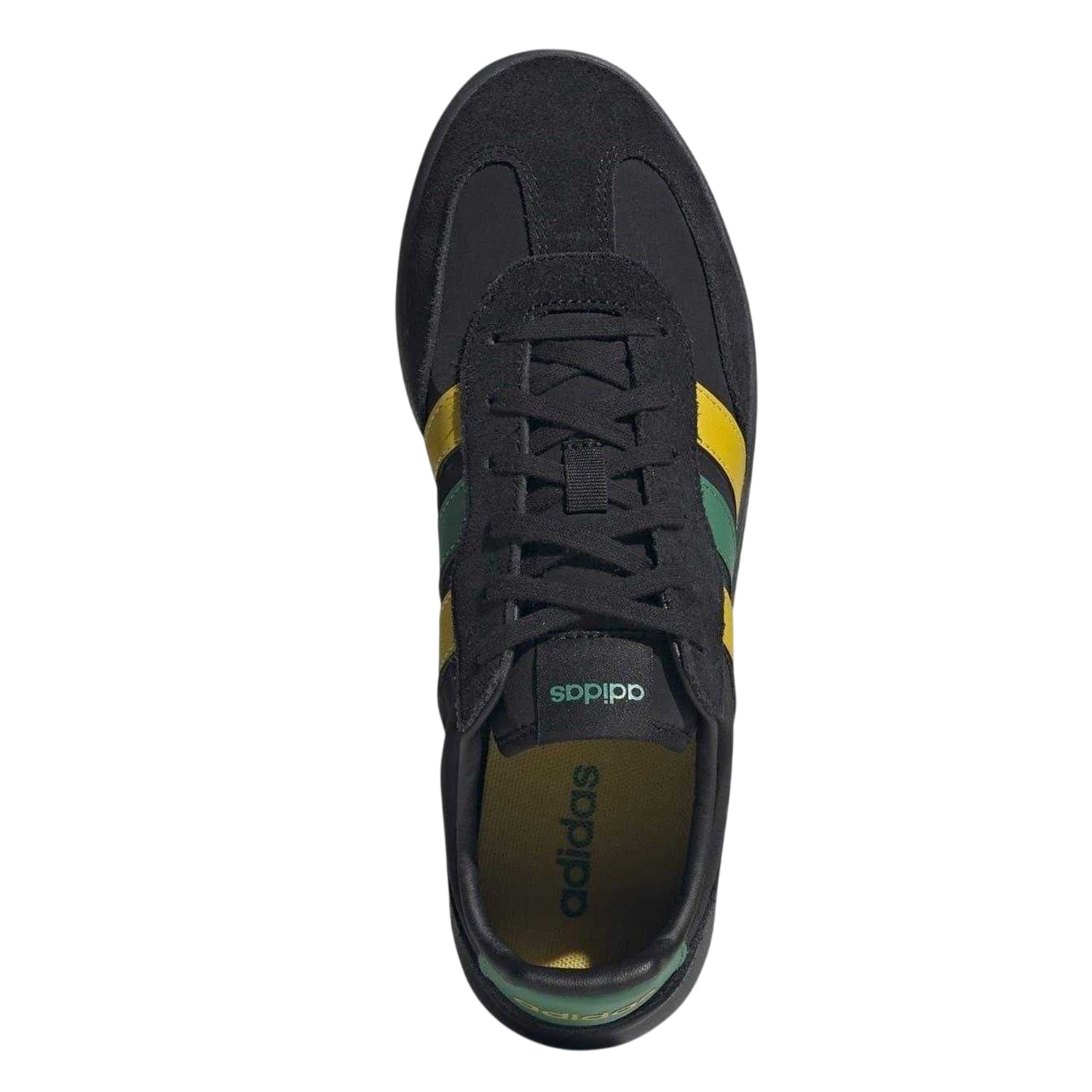 Black-Green-Yellow - Side - Adidas Mens Barreda Decode Suede Trainers