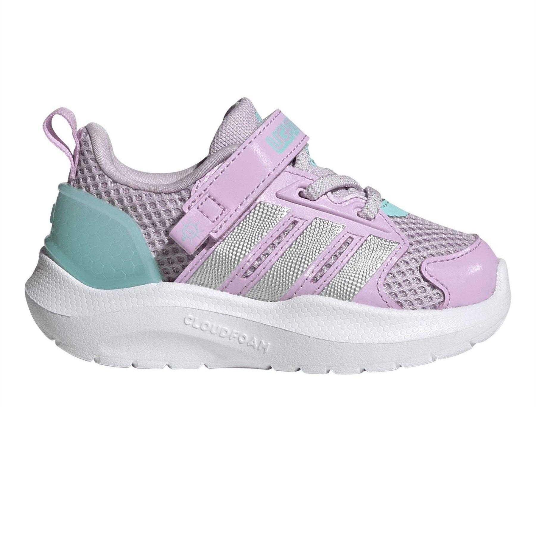 Lavender Purple - Front - Adidas Baby Logo Light Up Shoes