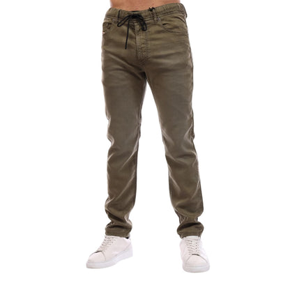 Green - Side - Diesel Mens Sweat Straight Jeans