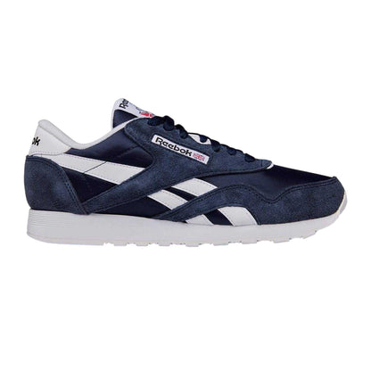 Navy - Front - Reebok Mens Nylon Suede Panel Trainers