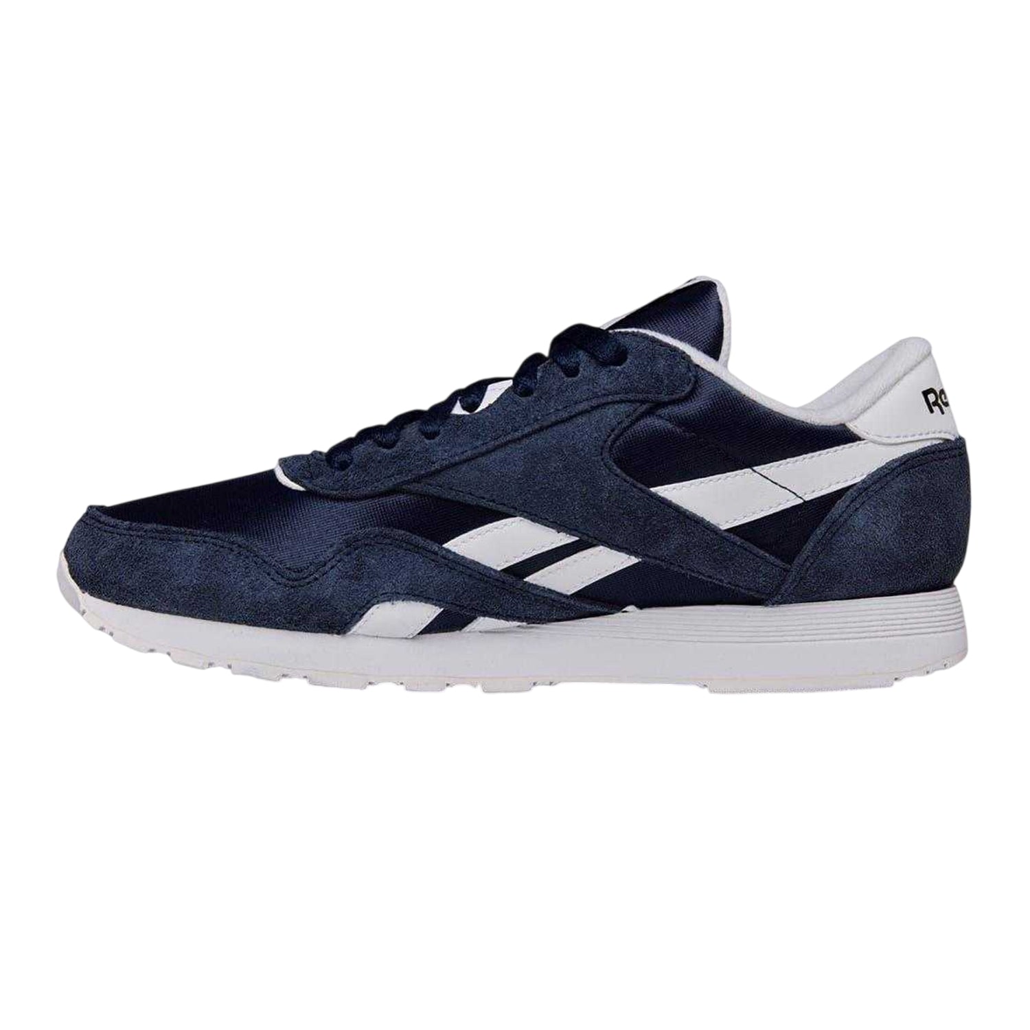 Navy - Back - Reebok Mens Nylon Suede Panel Trainers