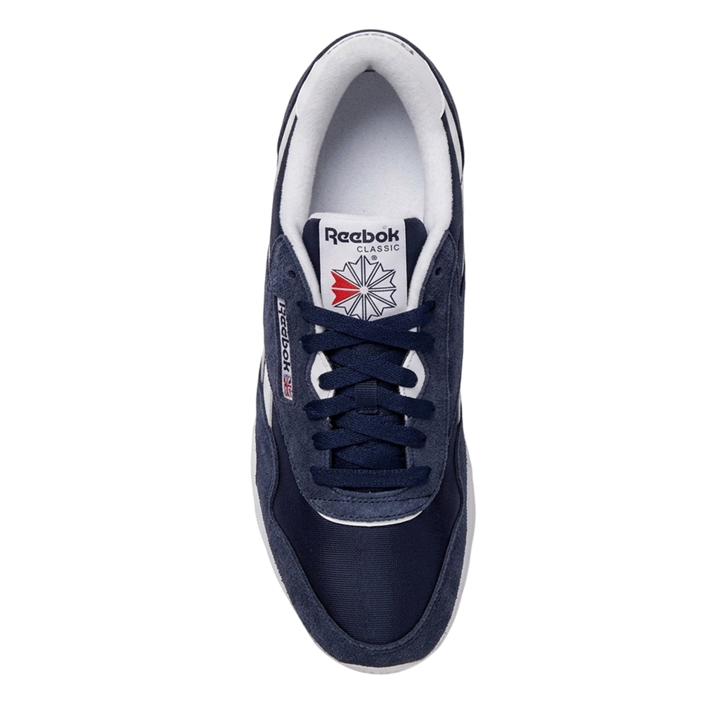Navy - Side - Reebok Mens Nylon Suede Panel Trainers