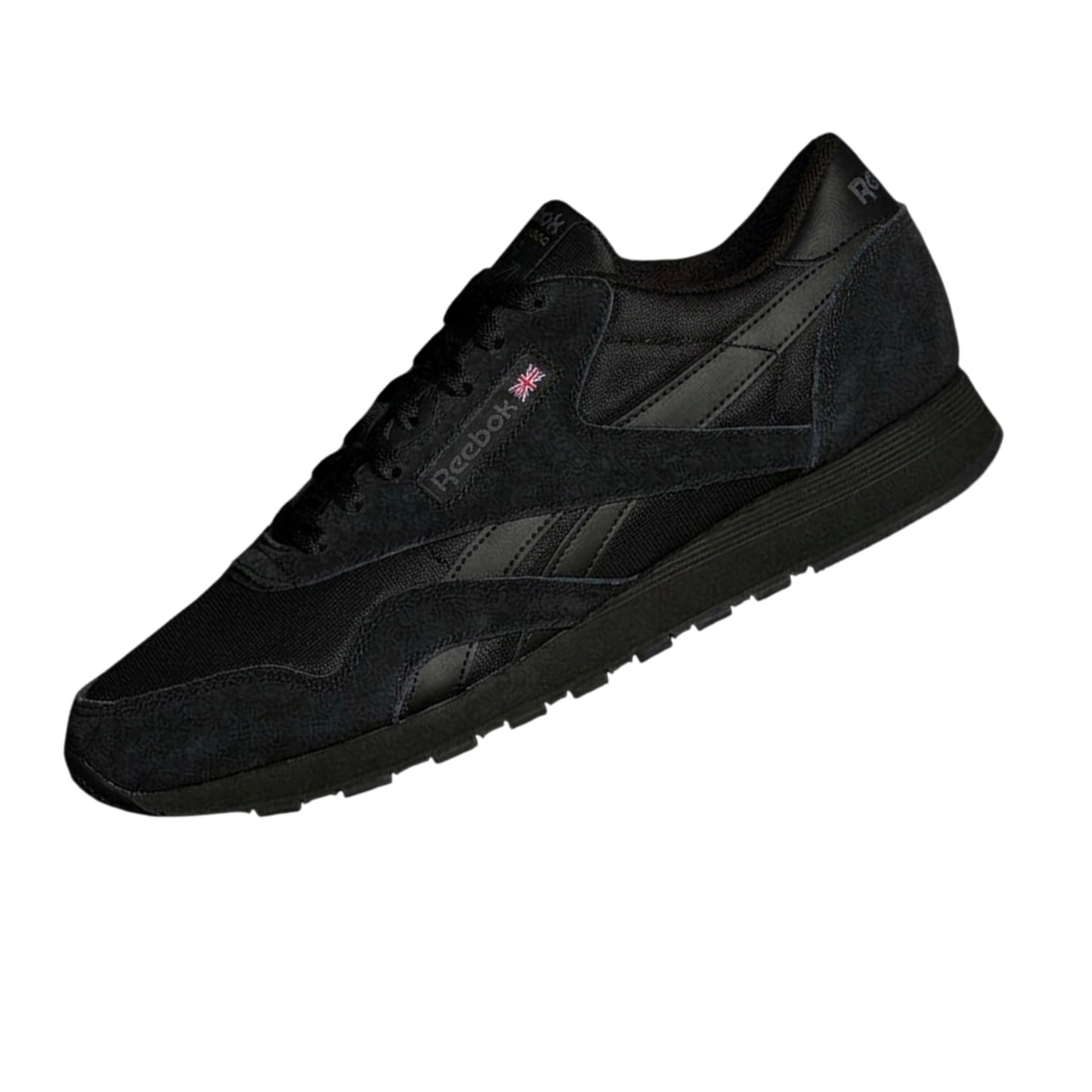 Black-Grey - Lifestyle - Reebok Mens Nylon Suede Panel Trainers