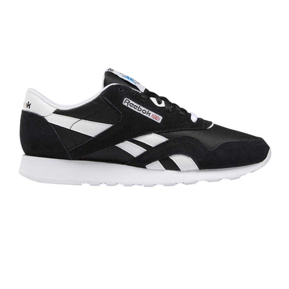 Black-White - Front - Reebok Mens Nylon Suede Panel Trainers