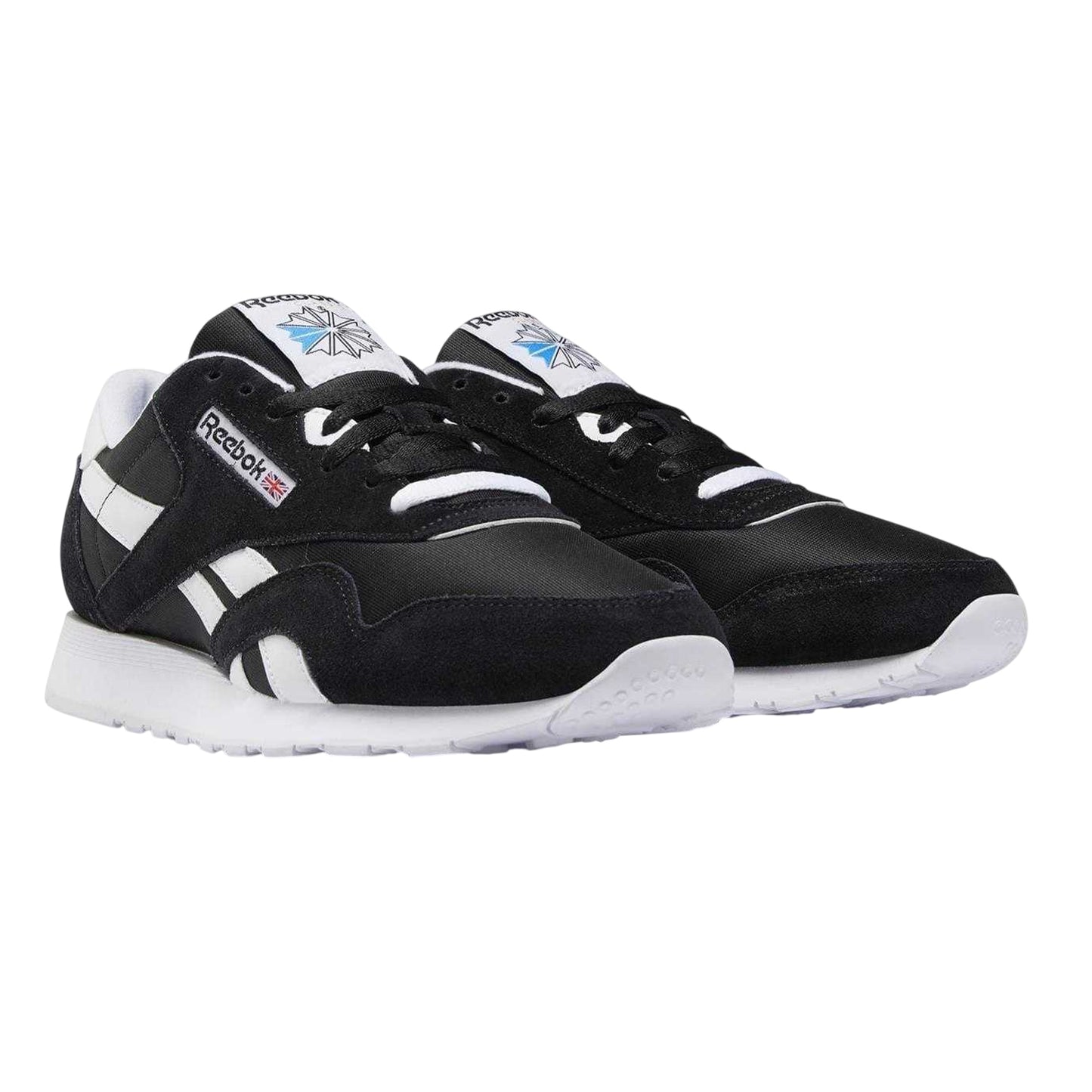 Black-White - Lifestyle - Reebok Mens Nylon Suede Panel Trainers