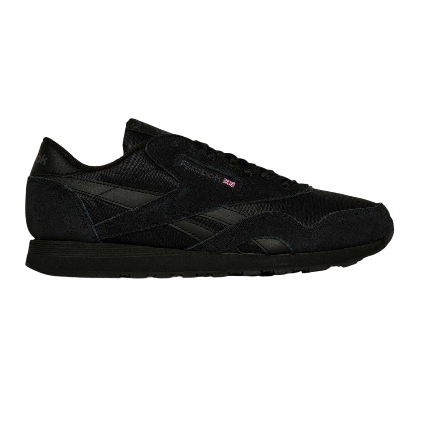 Black-Grey - Front - Reebok Mens Nylon Suede Panel Trainers