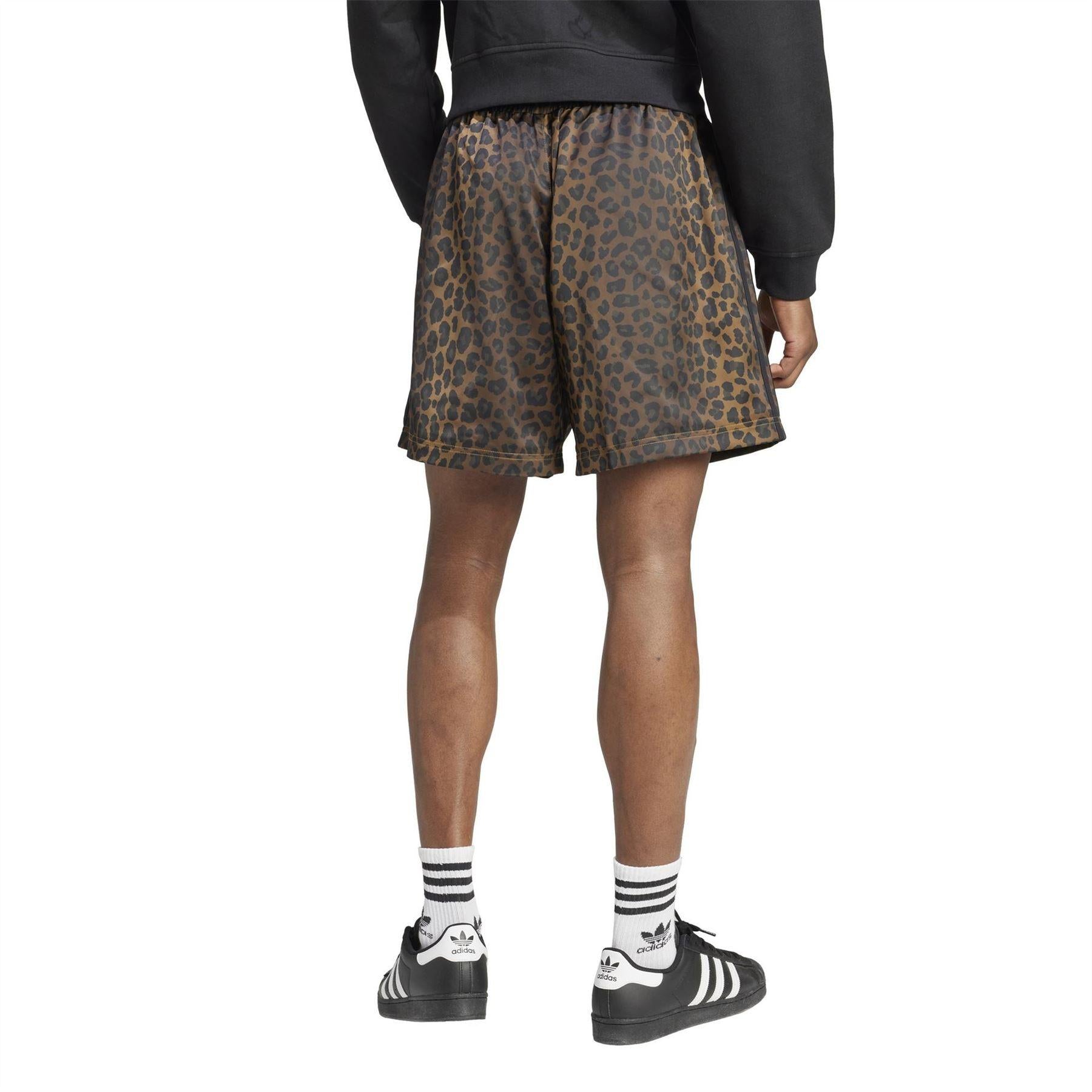 Brown-Black-Yellow - Back - Adidas Mens Originals Fleece All-Over Print Boxer Shorts