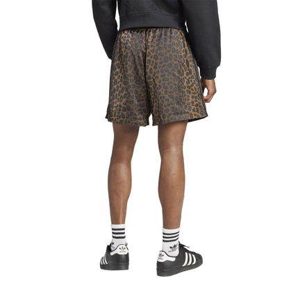 Brown-Black-Yellow - Back - Adidas Mens Originals Fleece All-Over Print Boxer Shorts