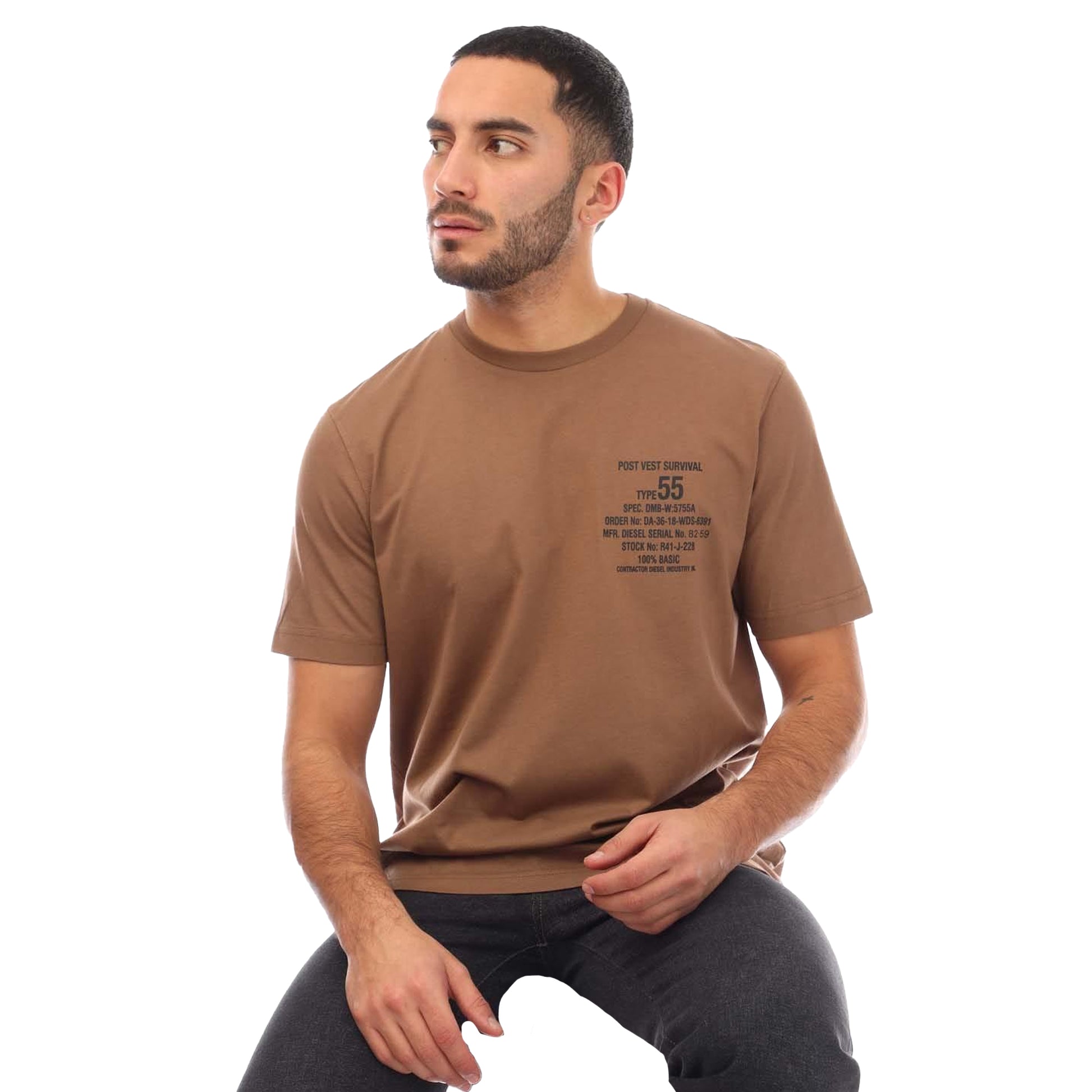 Brown - Lifestyle - Diesel Mens Just 6-2 T-Shirt