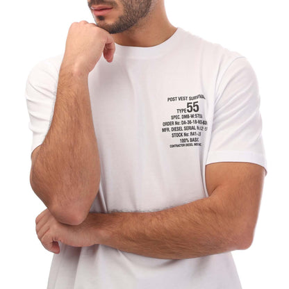 White - Side - Diesel Mens Just 6-2 T-Shirt