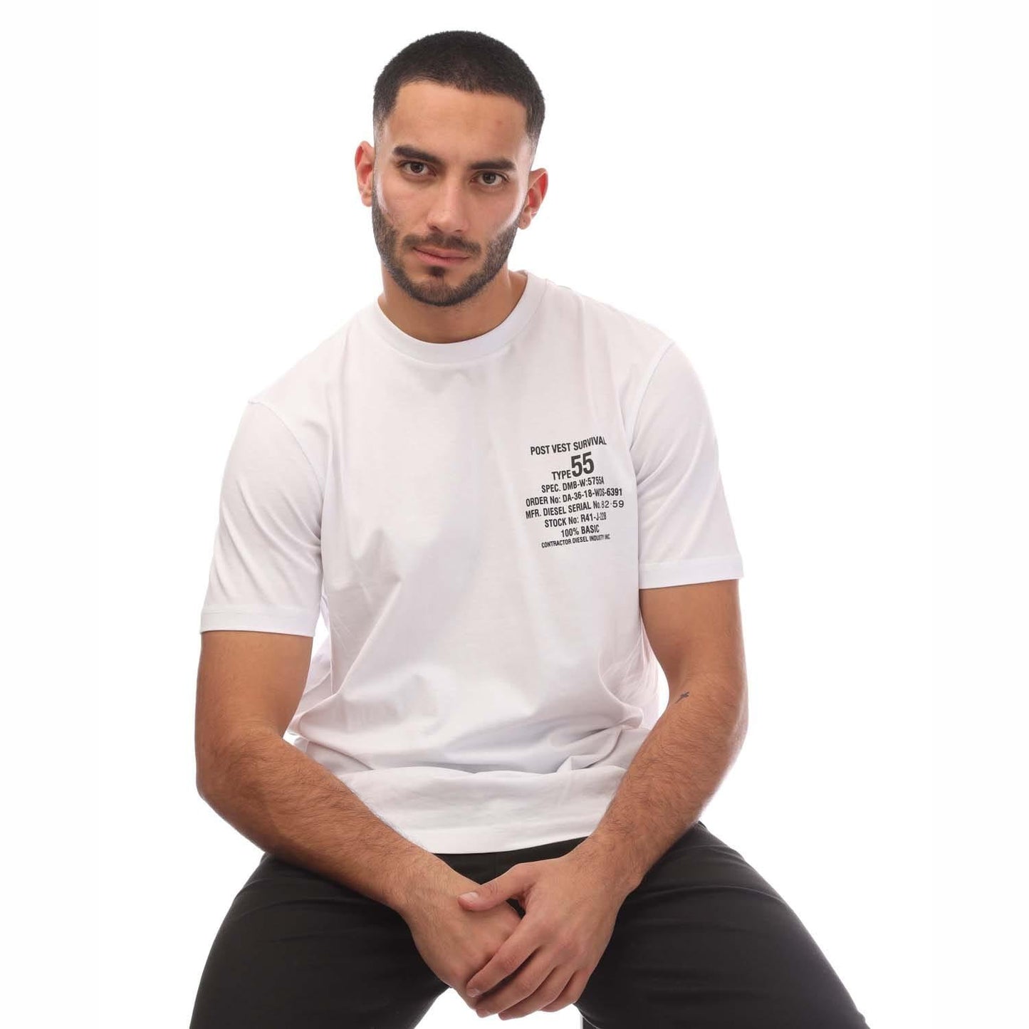 White - Lifestyle - Diesel Mens Just 6-2 T-Shirt