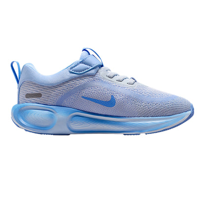 Metallic Silver-Blue - Front - Nike Childrens-Kids Stellar Ride Runners Cushioned Trainers