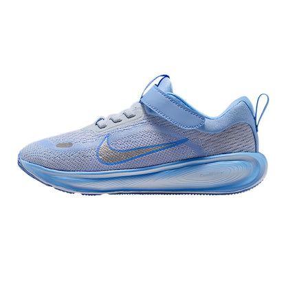 Metallic Silver-Blue - Side - Nike Childrens-Kids Stellar Ride Runners Cushioned Trainers
