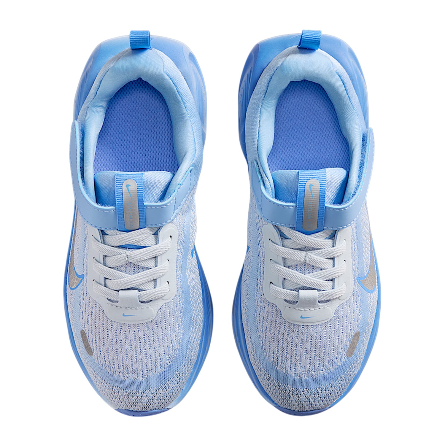 Metallic Silver-Blue - Lifestyle - Nike Childrens-Kids Stellar Ride Runners Cushioned Trainers