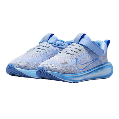 Metallic Silver-Blue - Close up - Nike Childrens-Kids Stellar Ride Runners Cushioned Trainers