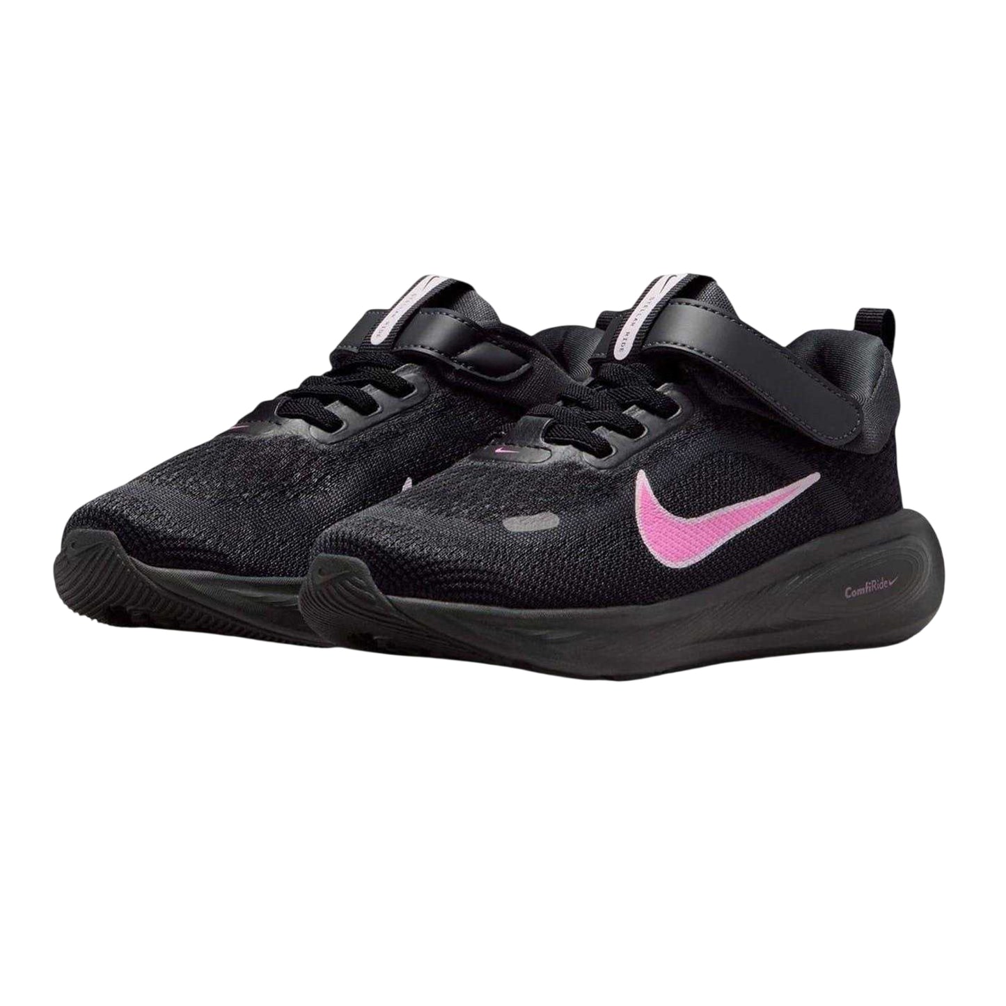 Black-Pink - Pack Shot - Nike Childrens-Kids Stellar Ride Runners Cushioned Trainers