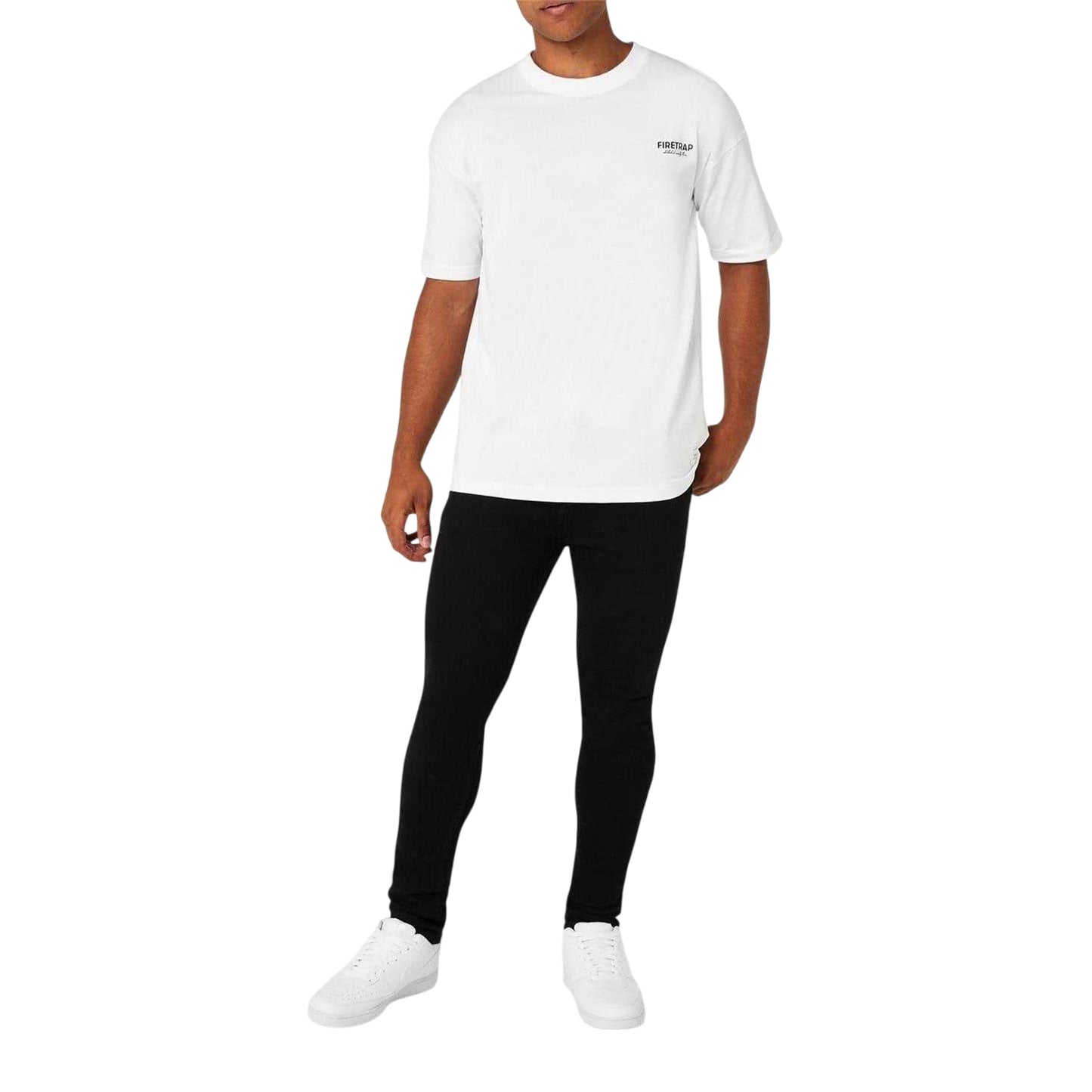 Black - Lifestyle - Firetrap Mens Logo Super Skinny Jeans