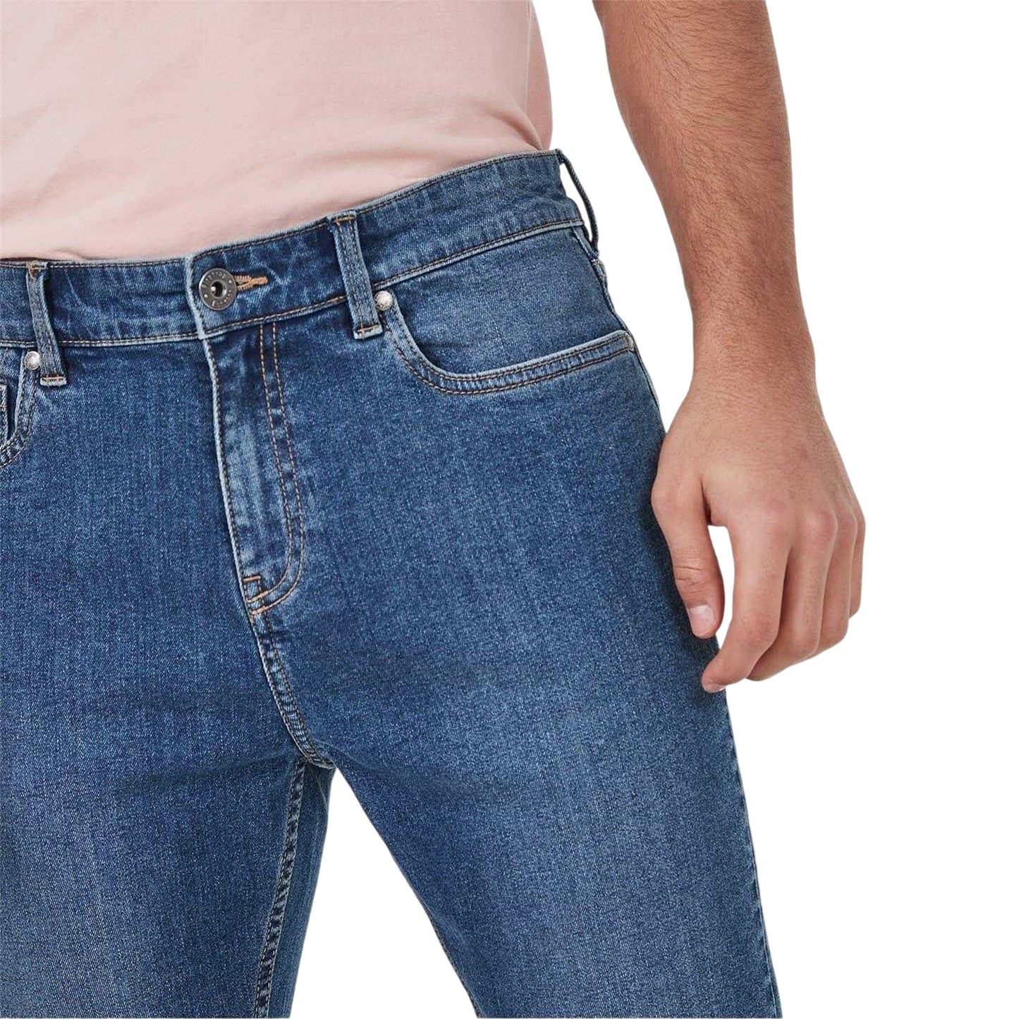 Mid Wash - Side - Firetrap Mens Logo Super Skinny Jeans