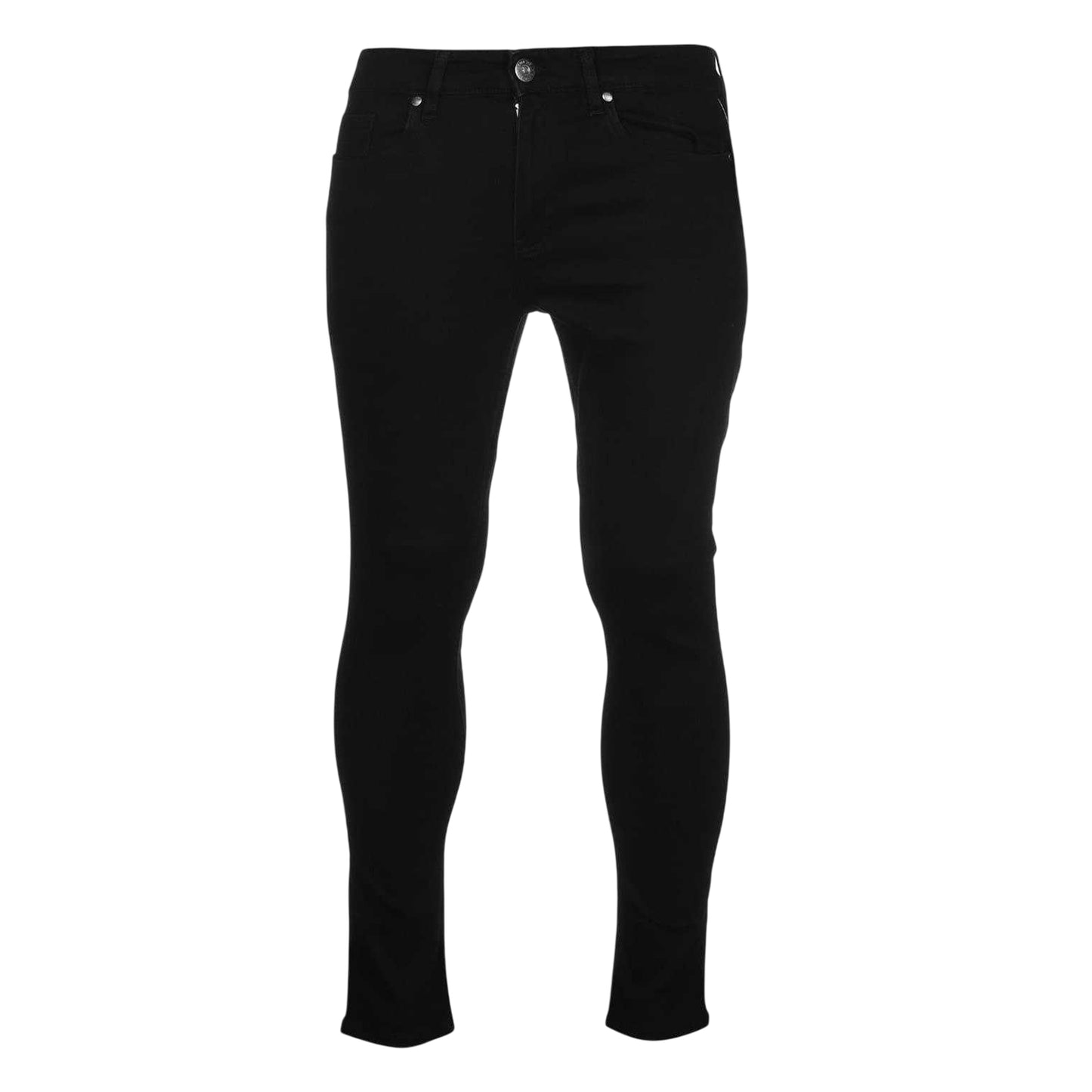 Black - Front - Firetrap Mens Logo Super Skinny Jeans