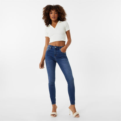 Mid Indigo - Front - Jack Wills Womens-Ladies Aimie Skinny Jeans