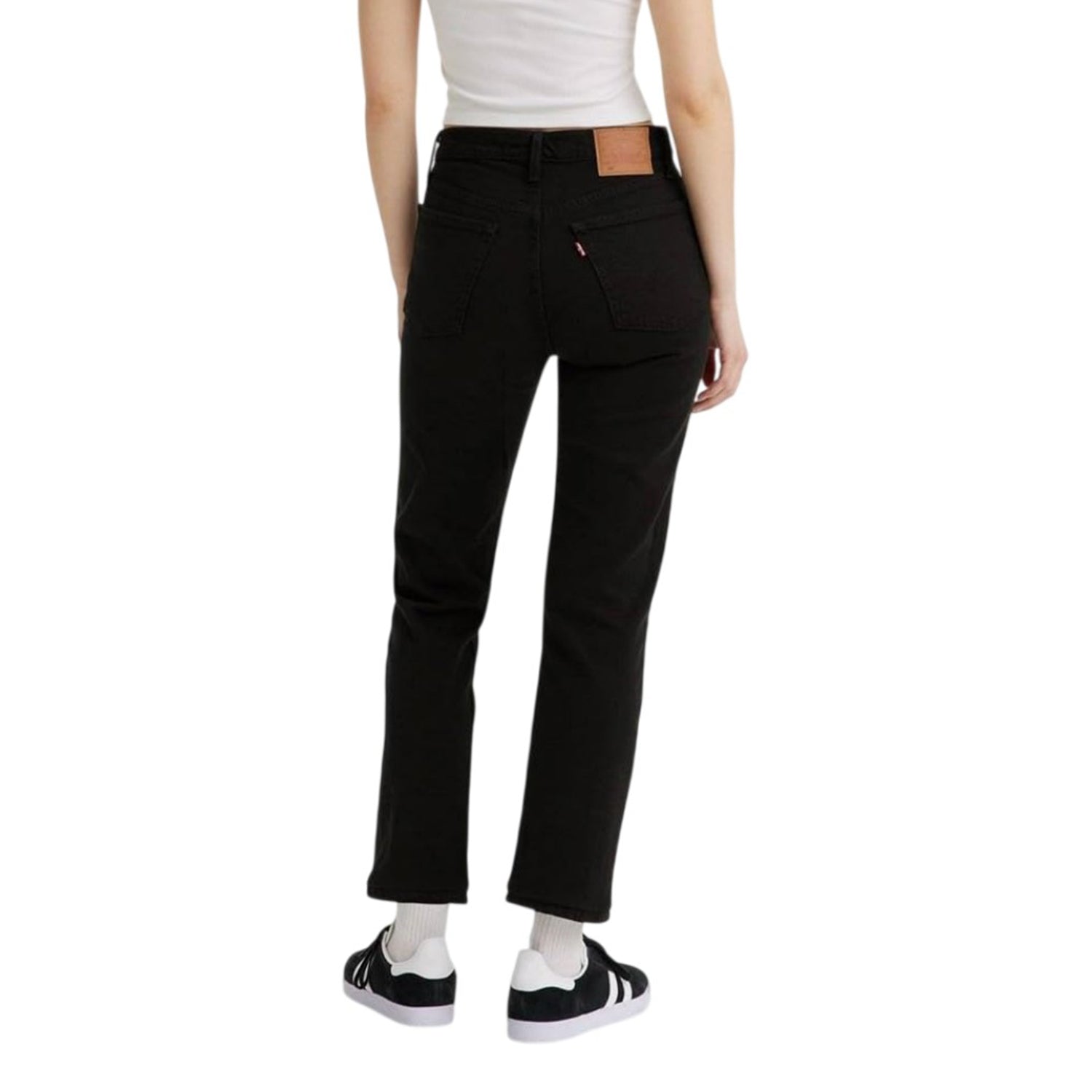 Black Sprout - Back - Levis Womens-Ladies 501 Denim Cropped Jeans